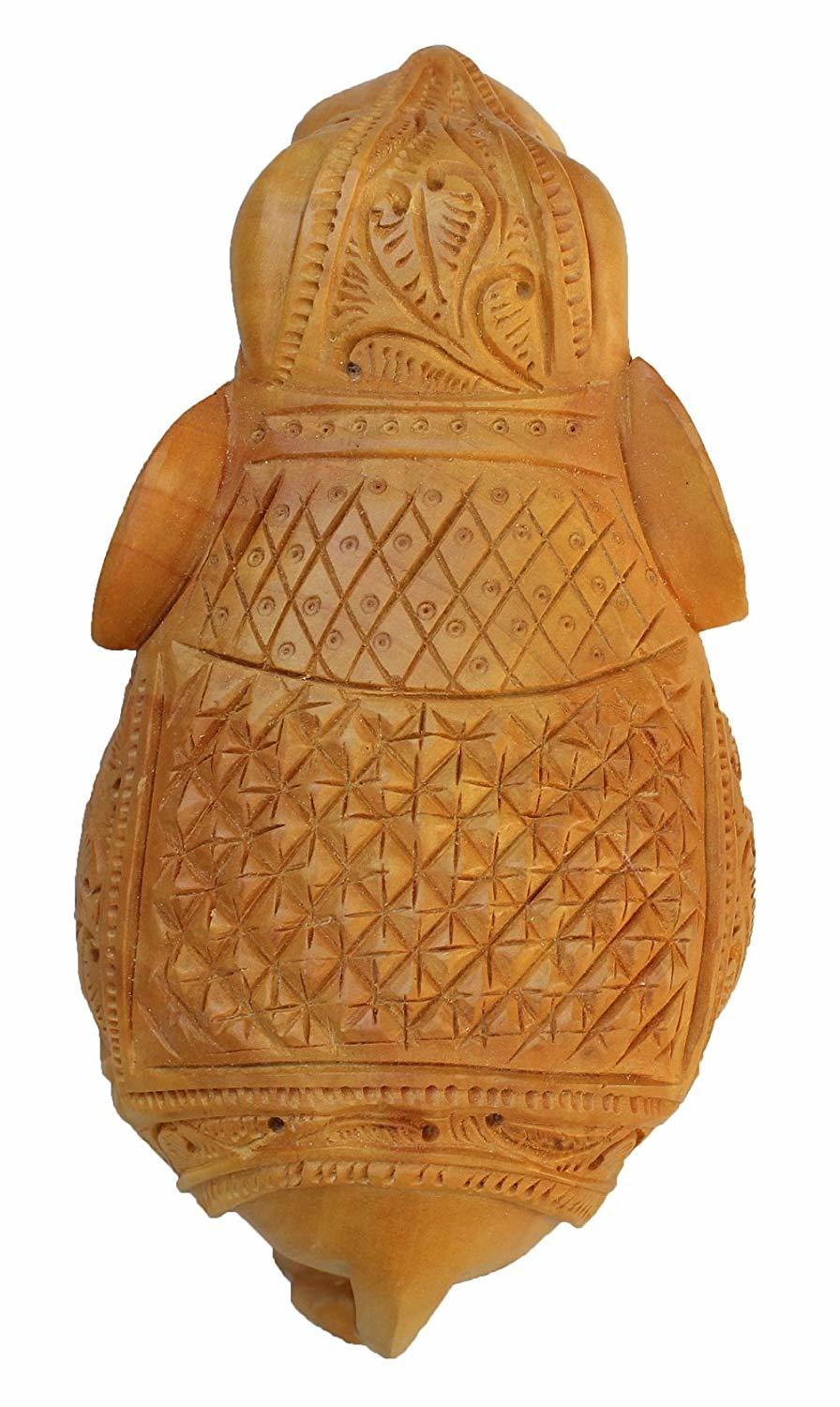 Wooden Handcrafted Elephant Carved Set Of 4 Piches - Fine Wood 3-6 Inch Size Polished Finish | Religious Theme Perfect For Home Decoration And Gifting