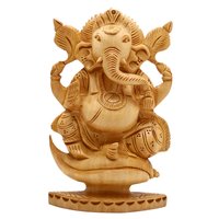 चमकाने वाली लकड़ी की गणेश सेतु की मूर्ति 15 Cm