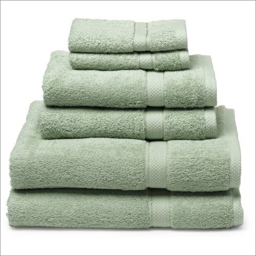 Towels Set's - Cotton, Varied Sizes, Green, 400-600 GSM | Ultra Soft, Highly Absorbent, Antimicrobial, Lightweight, Quick Drying