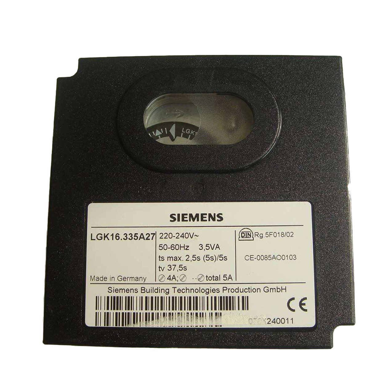 Siemens Gas Burner Sequence Controller - Rated 240 Volt, Metal Base | 50-60 Hertz Frequency, Painted Finish, Model Lgk 16.335