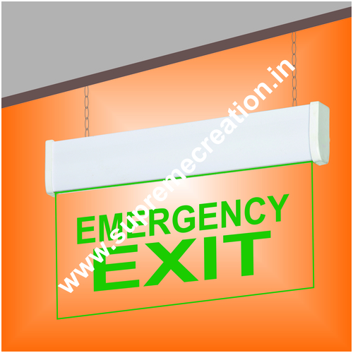 Green Exit Sign With Lights Body Material: Ms