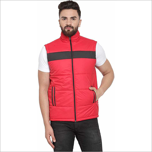 मेन्स स्लीवलेस कलरब्लॉक जैकेट