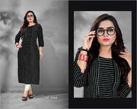 Available In Different Color Ladies Cotton Black Kurti