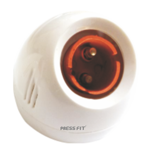 Pressfit Modular Lamp Holder - Plastic Construction, White Color, Angle Or Batten Design | Safety Fixing, Copper Contact Terminals, Electric Power Source