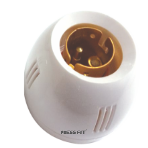 Pressfit Modular Lamp Holder - Plastic Construction, White Color, Angle Or Batten Design | Safety Fixing, Copper Contact Terminals, Electric Power Source