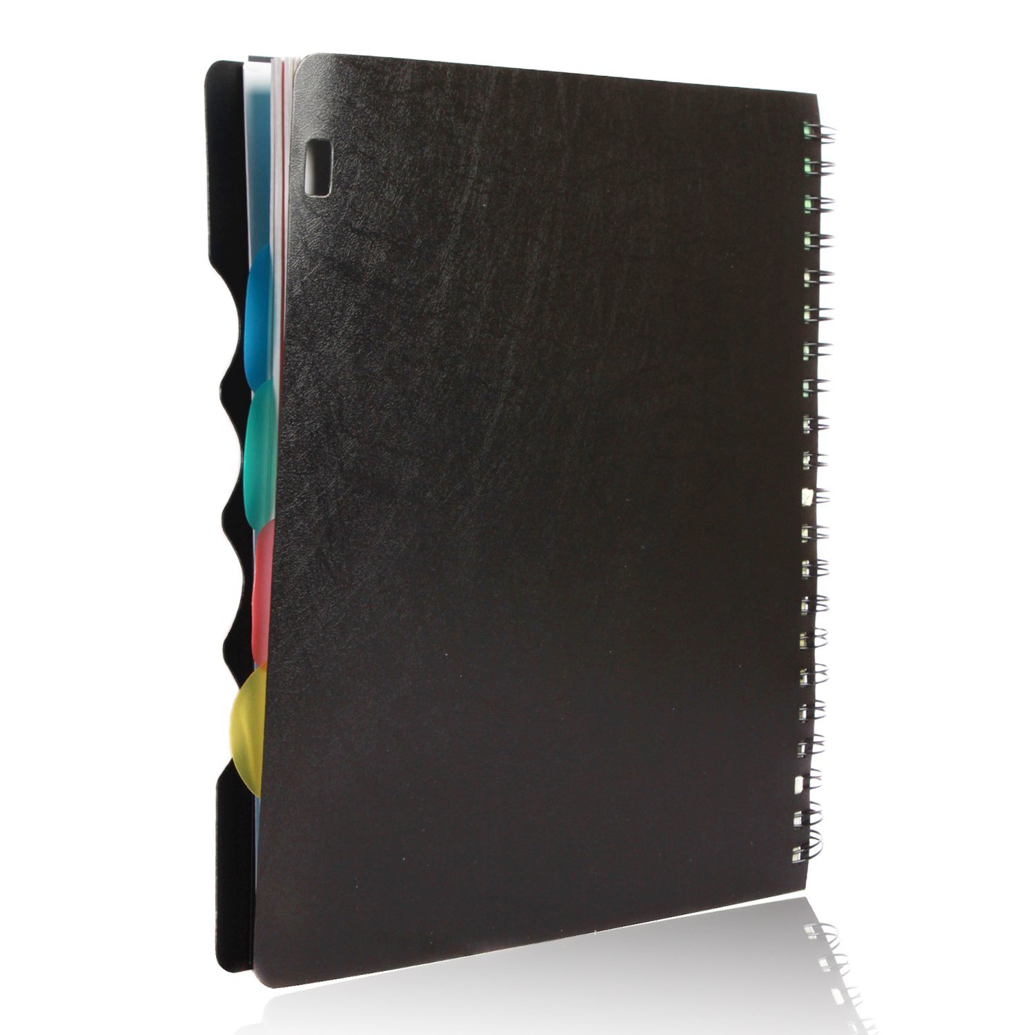 A5 Size 5 Subject Premium Wiro Notebook - 70 Gsm, 300 Pages, Durable Poly Cover, Rounded Corners, Micro-perforated Sheets, Multi-coloured Dividers