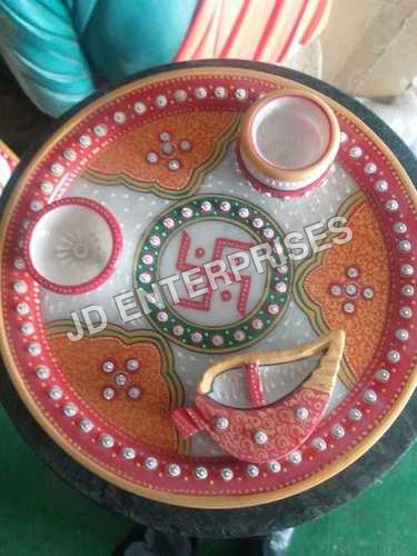 Marble puja thali