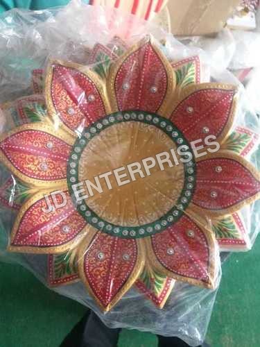 Floral Marble Gift Item - 12 Inches, Polished Red Finish | 2.5 kg Weight, Flower Shape