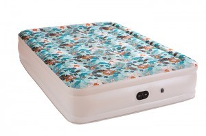 Airbed With Built-in Electric Pump, Comfort Flocking Top Special Beautiful Print Pattern , Bed Height 18a