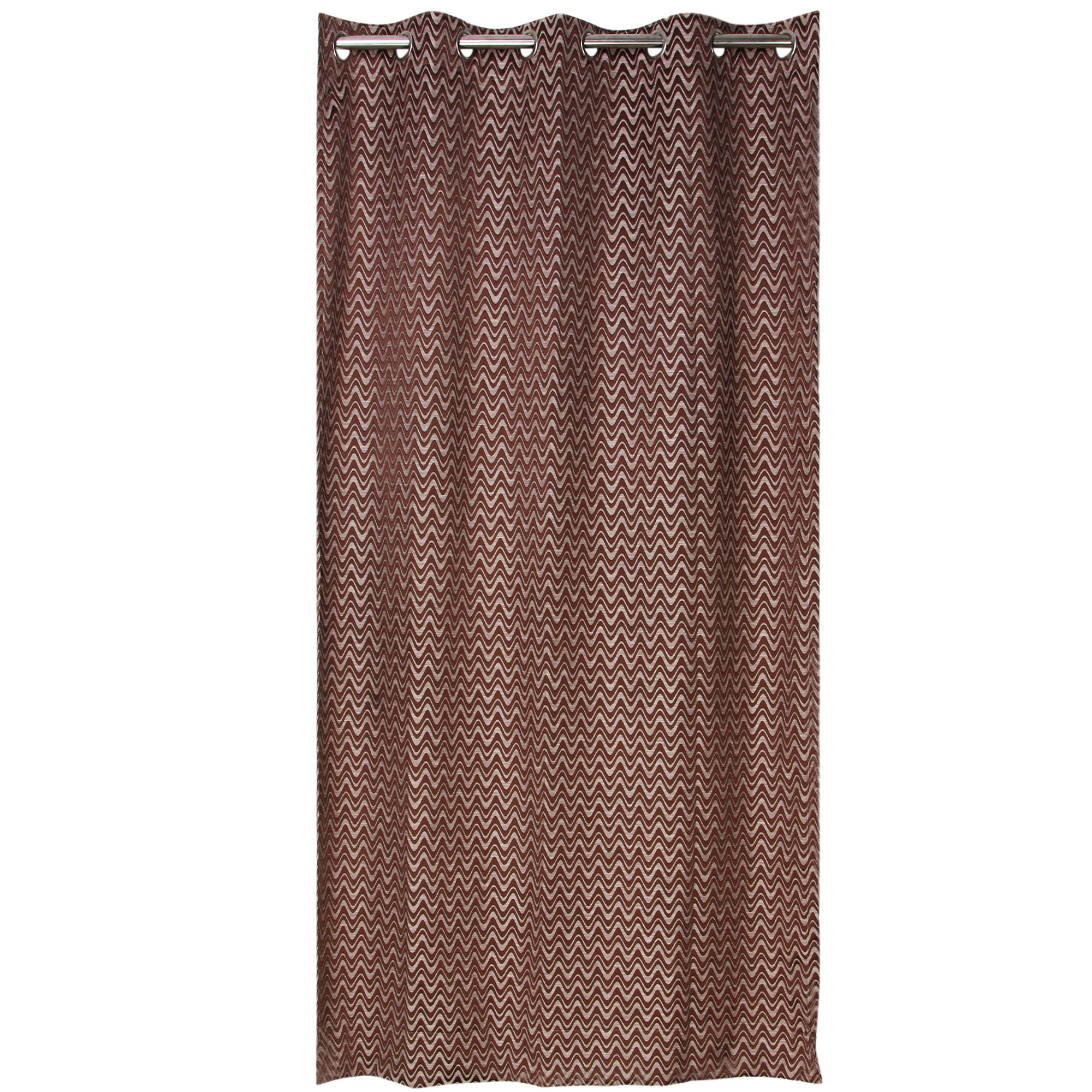 Designer Curtain - Polyester, 52" X 84" | Brown Grommet Top, Machine Washable - 2 Panels, 1.5 Lbs