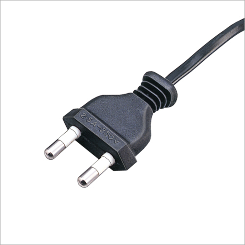 ब्लैक 2 पिन पॉवर कॉर्ड