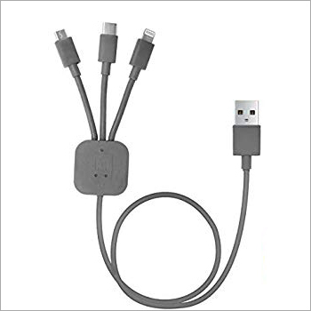 3 In 1 Mobile Charger Cable - High Grade Material , Lightweight Design in Black - Charges Three Devices Simultaneously, Fast Portable Charging