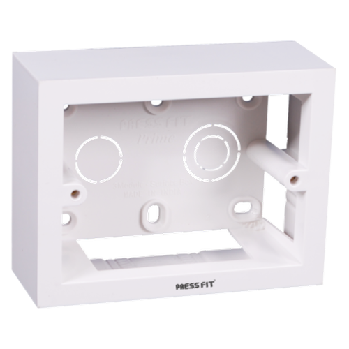 Pressfit Electrical Switch Socket Mounting Boxes - Durable Polyvinyl Chloride, Various Sizes Available, Sleek White Design, Easy Cable Entry Knockouts