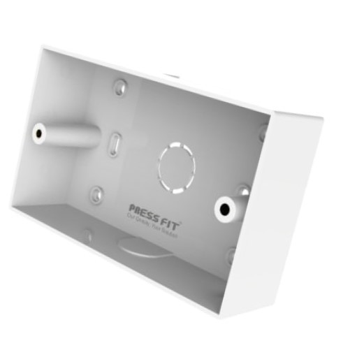 Pressfit Electrical Switch Socket Mounting Boxes - Durable Polyvinyl Chloride, Various Sizes Available, Sleek White Design, Easy Cable Entry Knockouts