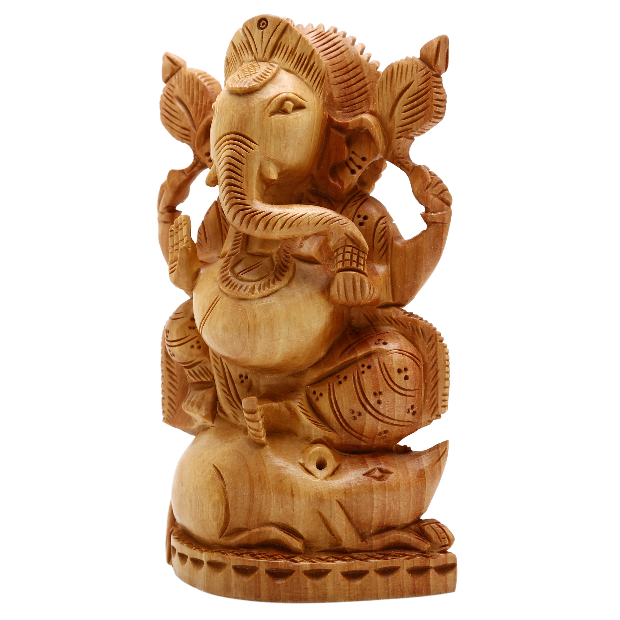 Polishing Wooden Ganesh Sitting Possition 15 Cm