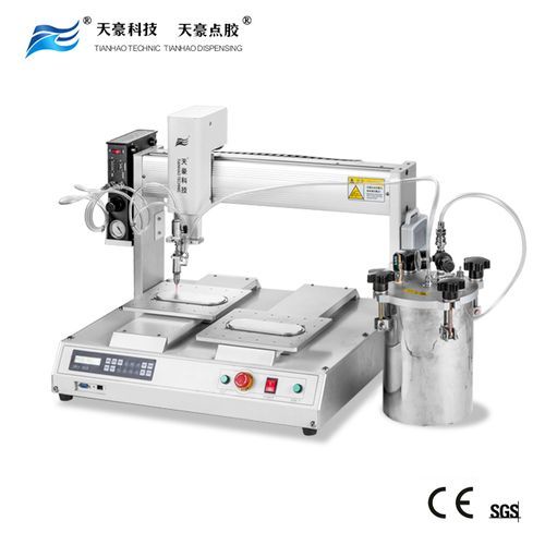 T&H Dual Station Desktop Dispensing Robot - Full Automatic, Dual Working Areas for Efficient Glue Dispensing, High Efficiency, Low Noise, Ideal for Adhesives and Potting Operations