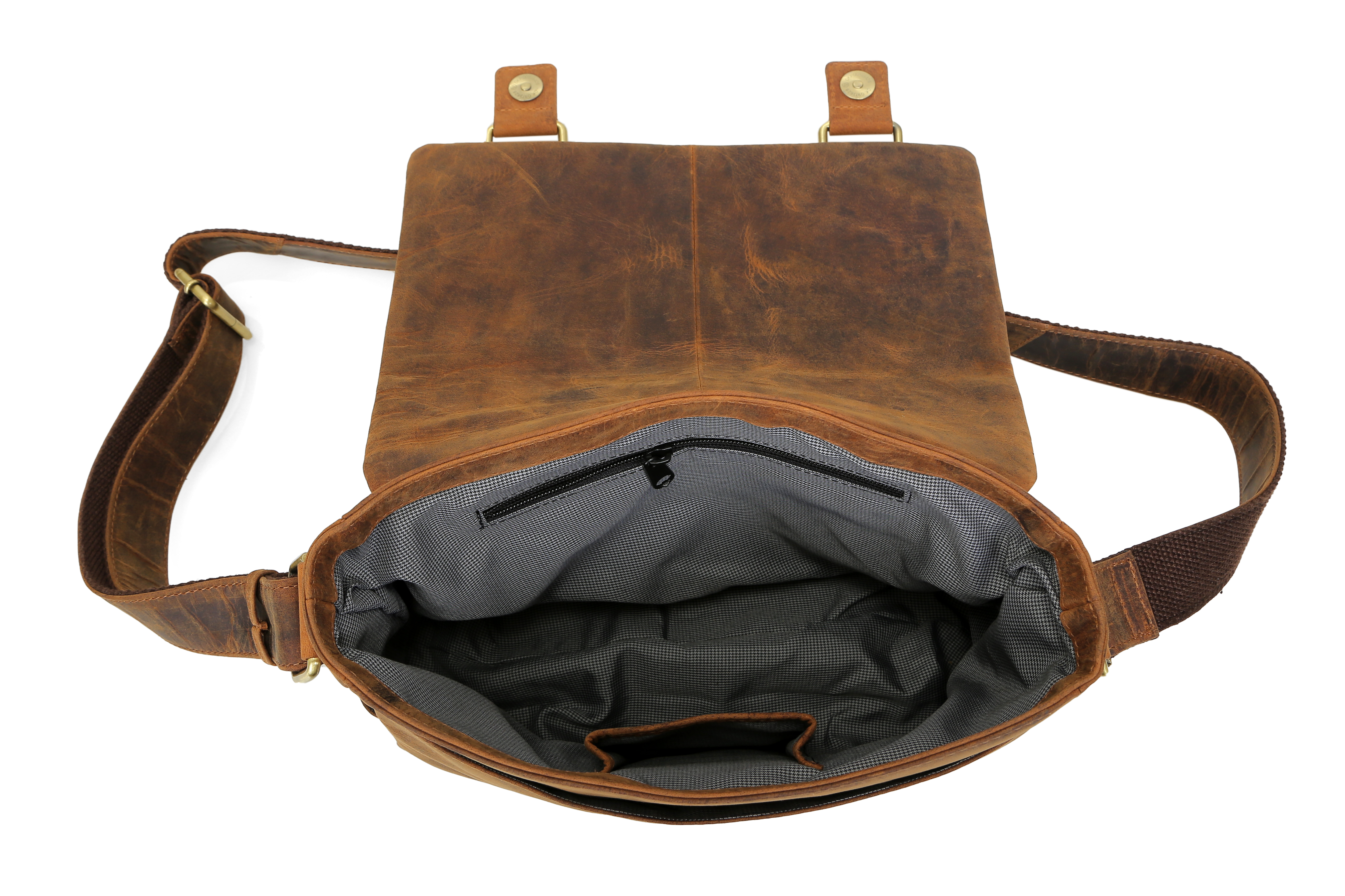 Brown Hunter Leather Messenger Bag