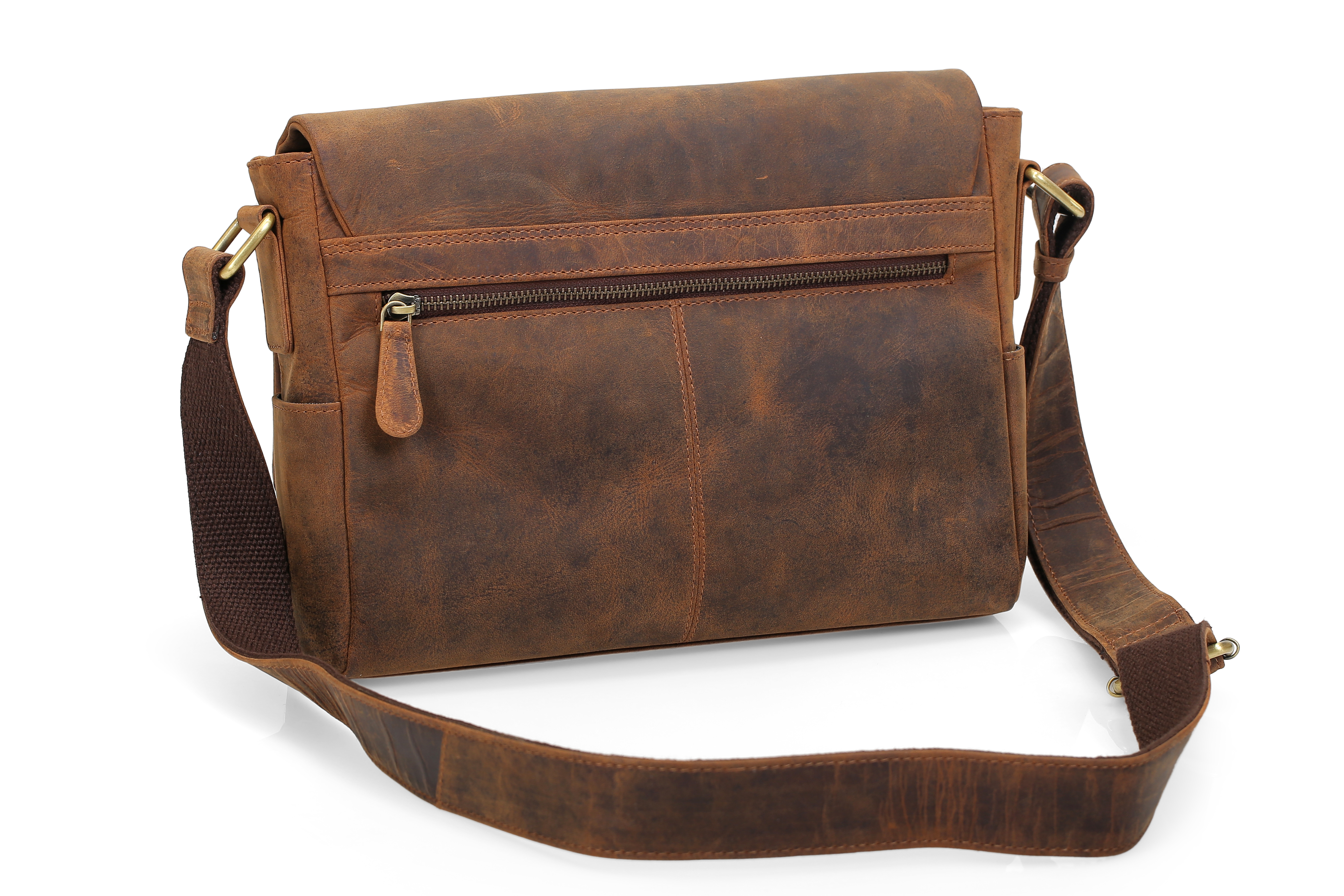 Brown Hunter Leather Messenger Bag