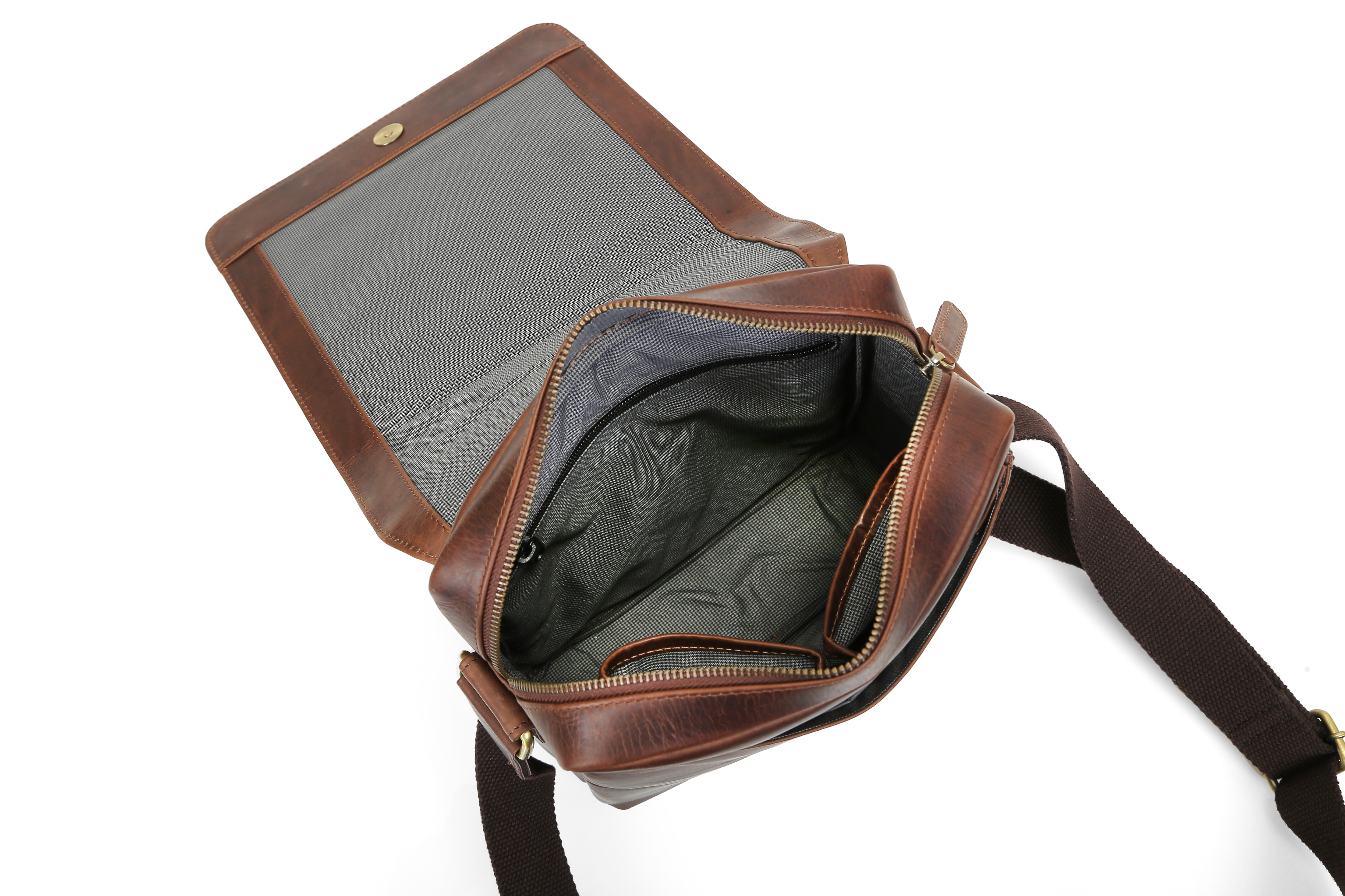 Brown Leather Messenger Bag