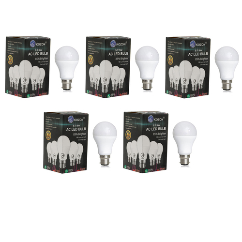 White 7w LED Bulb - Aluminum Body, Round Shape, White Color, 220-240 Volt Input, 7 Watt Power | 85% Energy Saver, Long Life, Eco-Friendly Technology, 2-Year Warranty