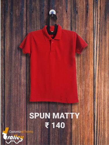 Spun Matty Polo Neck T-Shirt - Textured Fabric, Available in Customized Sizes M-XXXL, Plain Multicolor, Short Sleeve Design, Skin-Friendly Comfort