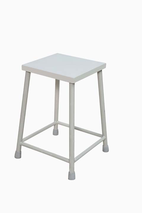 Hospital Revolving Stool - Stainless Steel Frame, 18x27 Adjustable Height, Black Leather Seat | Durable, Rotatable Design With 5 Wheels