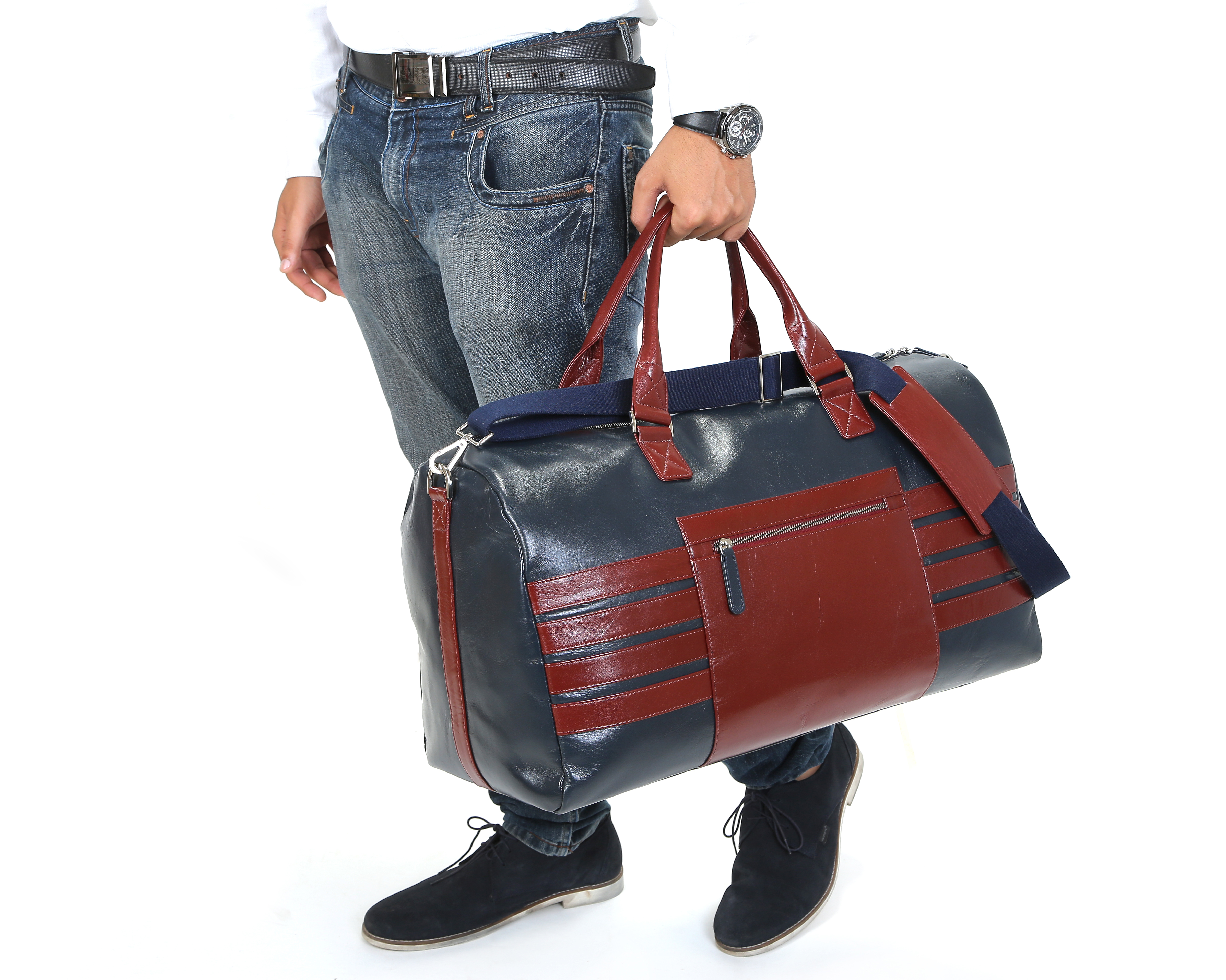 Unisex Leather Duffel Bag