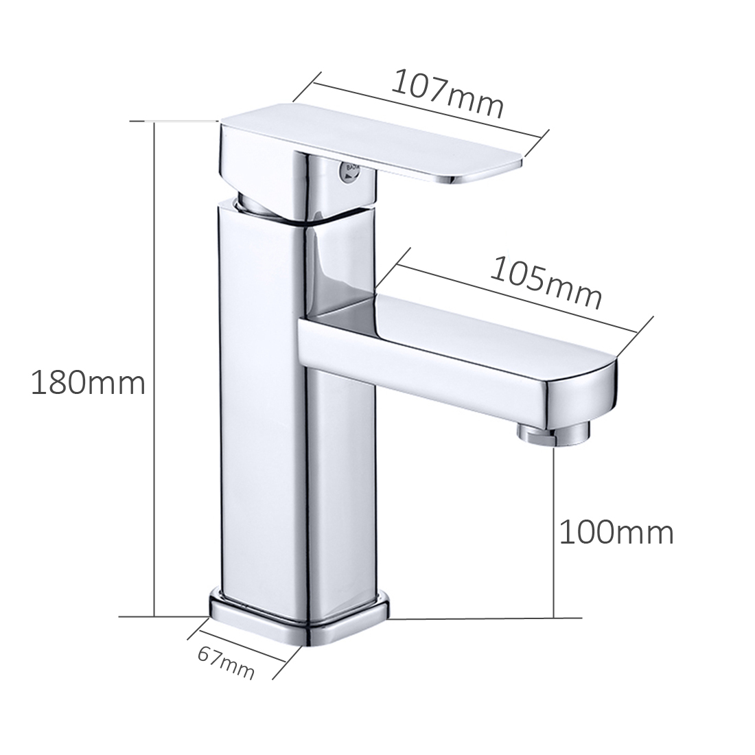 Sanitary Ware Suite Alton 9001 Single Lever Basin Mixer, Hot & Cold Mixer With 18" Ss-304 Hose Pipe (Chrome)