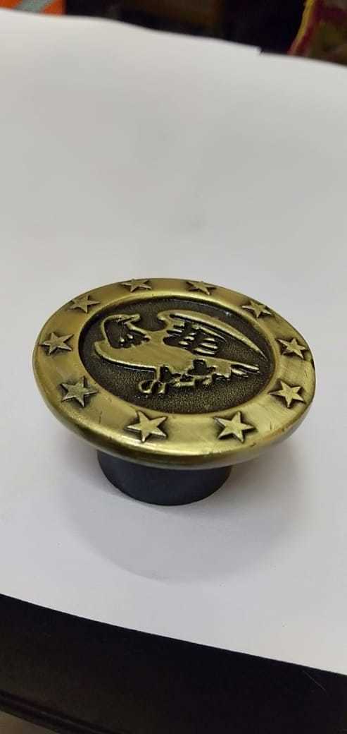 Drawer Knob - Brass, 30mm Diameter X 15mm Height, Gold Finish | Elegant Eagle Design, Durable Material, Easy Installation, Smooth Finish