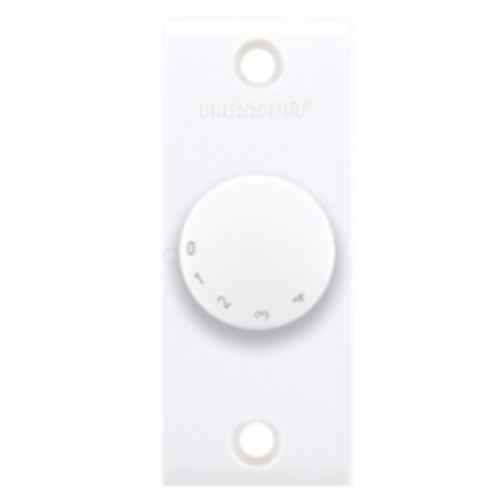 Pressfit Gold 5 Step Ceiling Fan Regulator - Plastic, White/ivory Gold | 6 Amp Max Current, Easy Numbered Speed Control