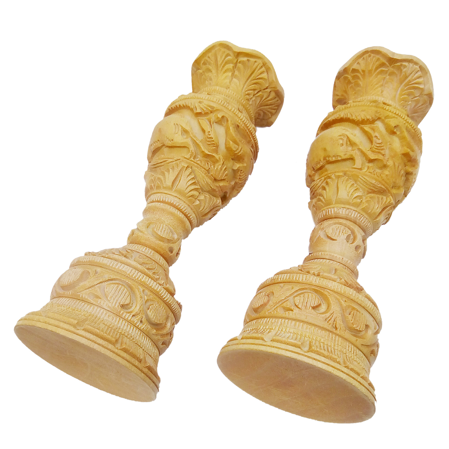 Brown Wooden Flower Vase/pot Set Of 2 Pic