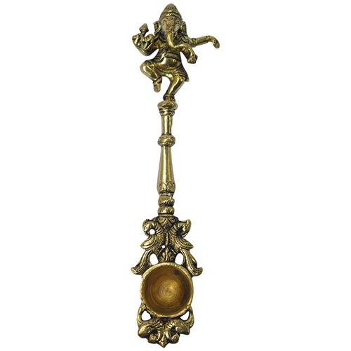 Brass Ganesh Spoon Dimension(L*W*H): 10*3 Inch (In)