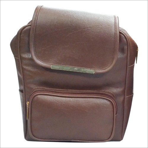 Brown Unisex Pu Backpack