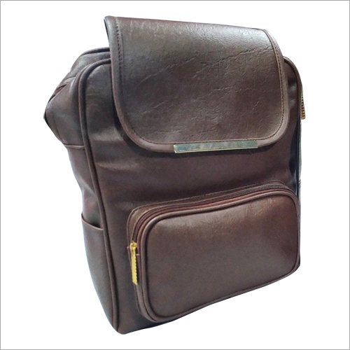 Brown Unisex Pu Backpack