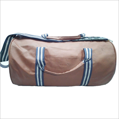 Pu Plain Duffle Bag - Pu Leather Material, Brown Color, Easy To Carry With Loop Handles | Durable Design For Gym And Weekend Travel