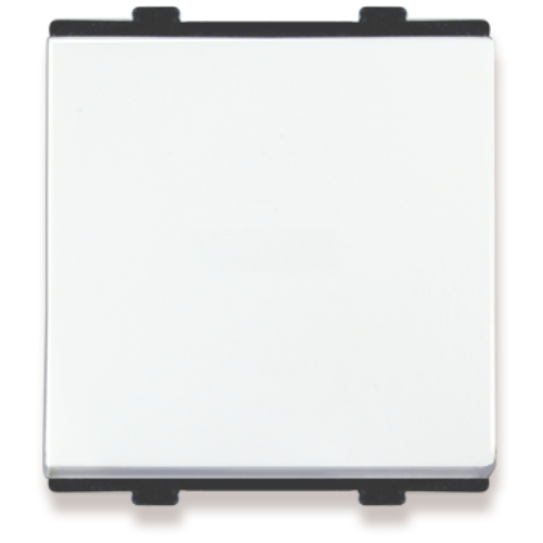 Pressfit Edge Broad Modular Electrical Switches - Plastic Material, 2 Module Size, White Color, 6 Amp Load Current | Elegant Design, Spark Shield Protected, Screw-less Installation, High Safety Levels