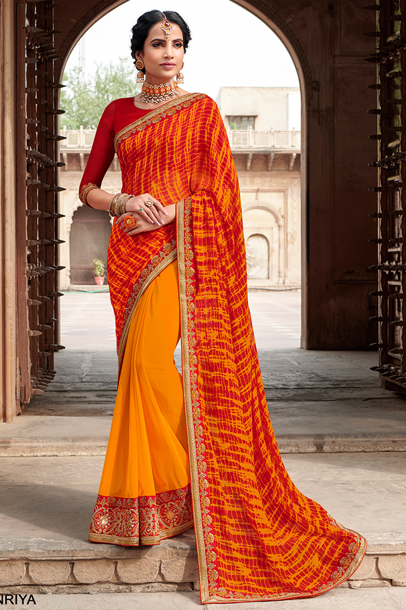 Orange Bandhej Collection