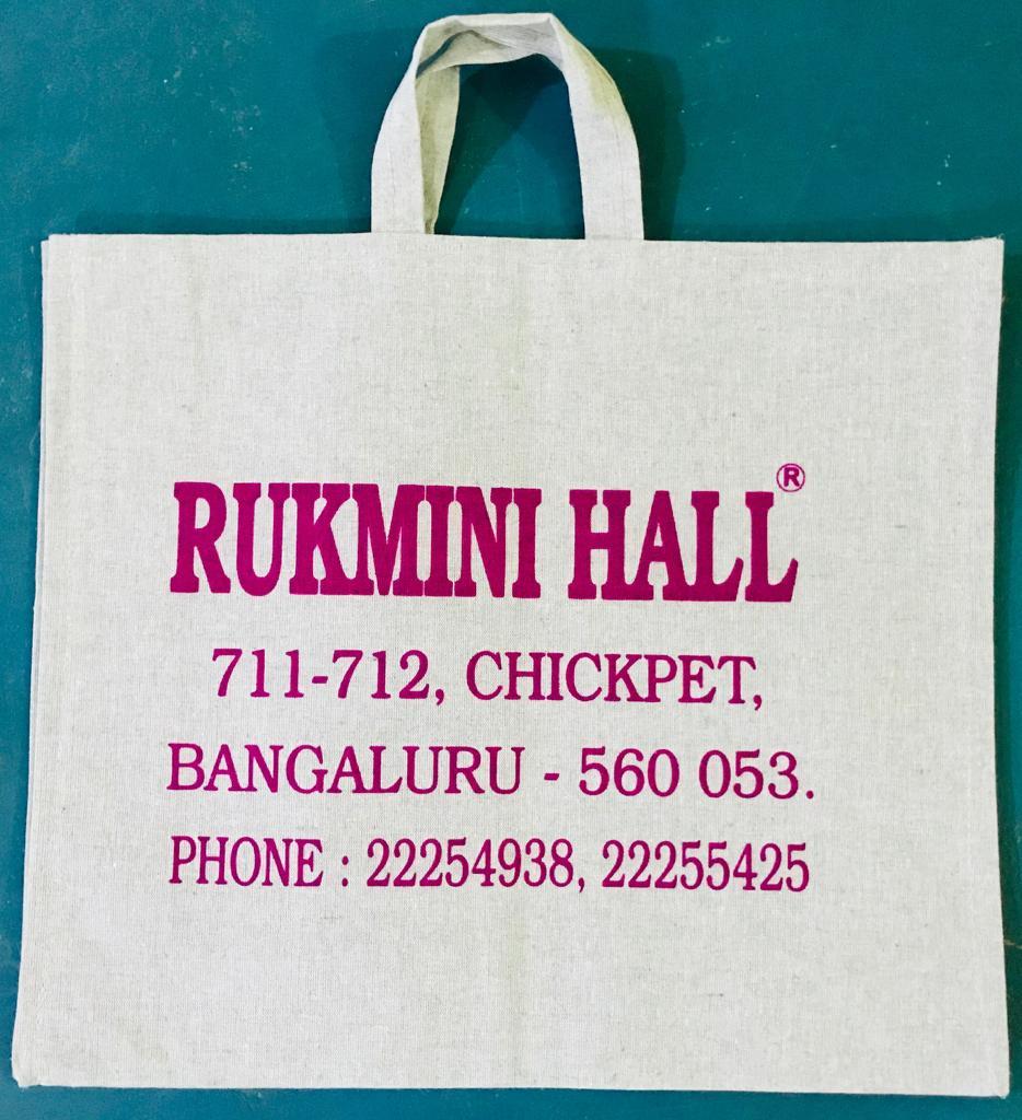 Printed Cotton Bag - 100% Cotton Material, All Sizes | Eye-catchy Floral Pattern, Durable Handle, Ideal For Textile Showroom Branding