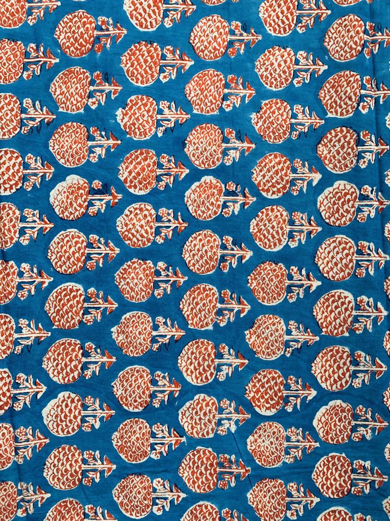 Quick Dry Hand Block Printed Fabric