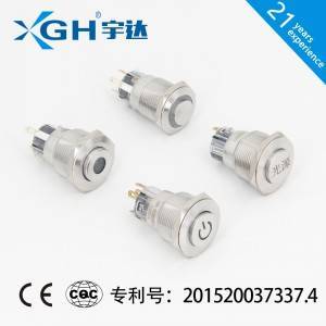 Led Illuminated Momentary Or Latching Stainless Steel Pushbutton 16mm Raised Head With Lamp
