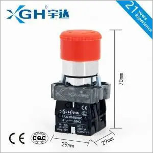 क्रोम प्लेटेड हेड B2 30i इमरजेंसी पुश बटन