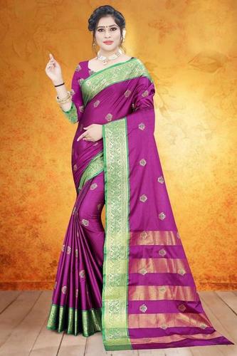 Designer Cotton Silk Saree - Pure Cotton Silk, Multicolor Aashu Butta Pattern | Suitable for All Seasons, Full Set Ready