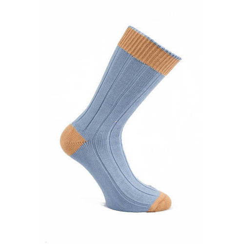 Cotton Socks - Men's Medium Crew, Blue | Soft Cotton, Durable, Comfortable, Stylish Ribbed Design, Breathable, Moisture-Wicking, Long-Lasting