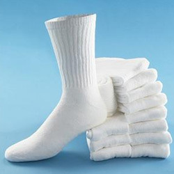 White Cotton Socks - One Size Fits Most, Ribbed Cuff Style | 12 Pairs, Machine Washable