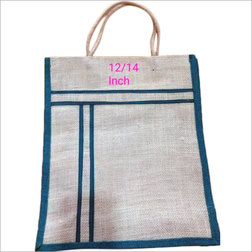 मल्टीकलर 12 इंच जूट लंच बैग में उपलब्ध
