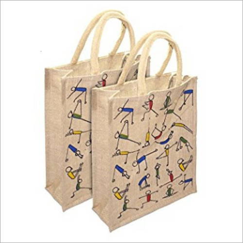 मल्टीकलर जूट प्रिंटेड लंच बैग में उपलब्ध है
