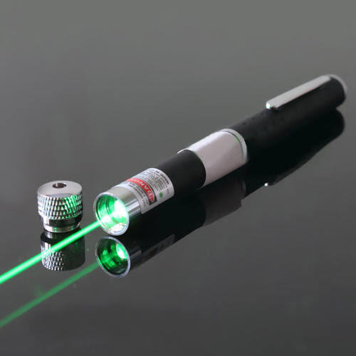 Green Laser Pointer - Metal Housing With Rubberized Handle | 50-mile Range, 5mw Power, Portable Pen Type For School & Play Activities