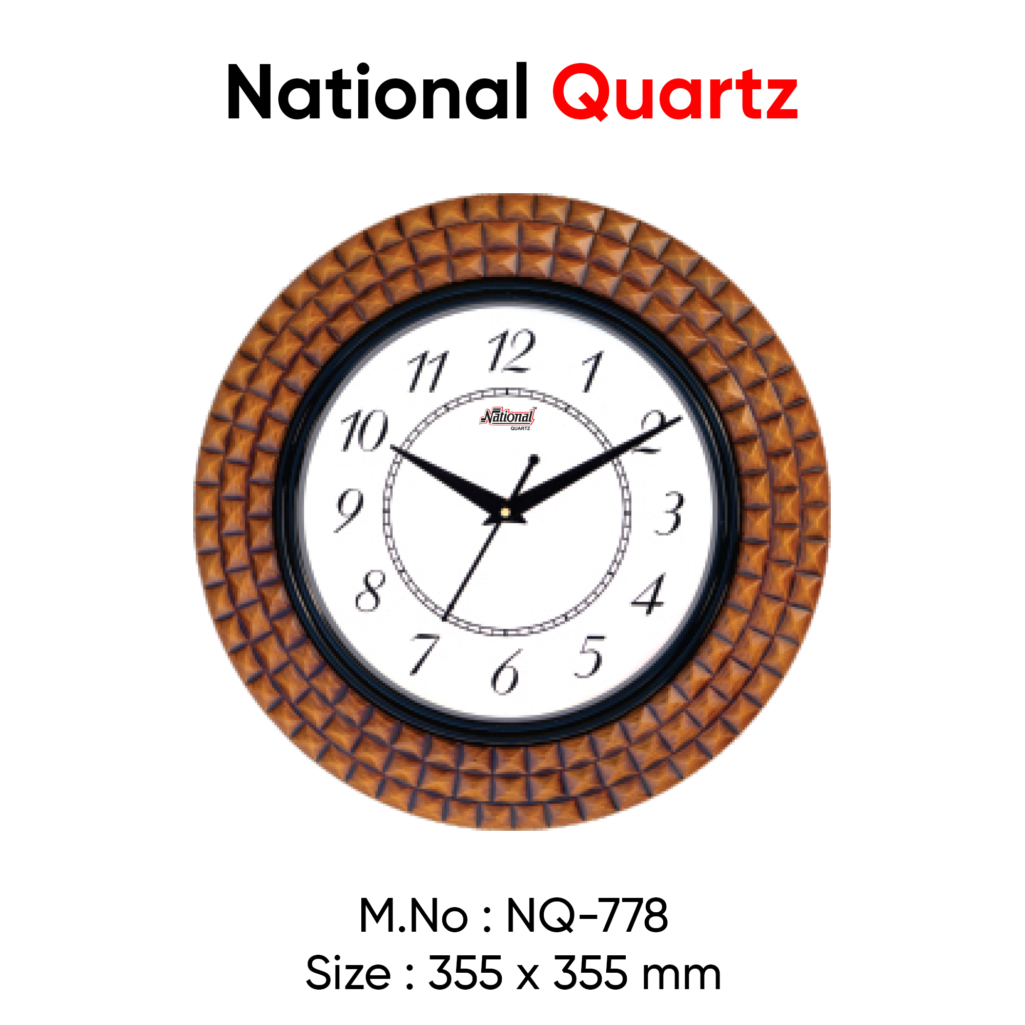 Wooden Wall Clock - Wooden Material, 10 Inch Size, Round Shape, Brown Color | Unique Analog Design For Home Or Office Decor