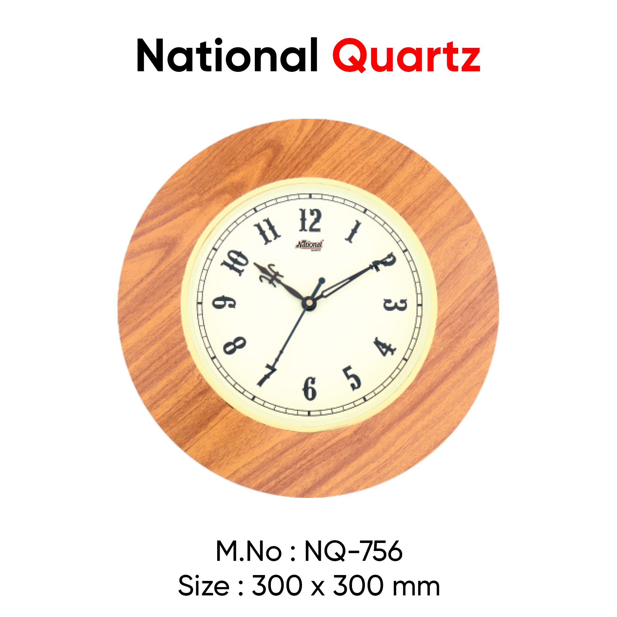 Wooden Wall Clock - Wooden Material, 10 Inch Size, Round Shape, Brown Color | Unique Analog Design For Home Or Office Decor