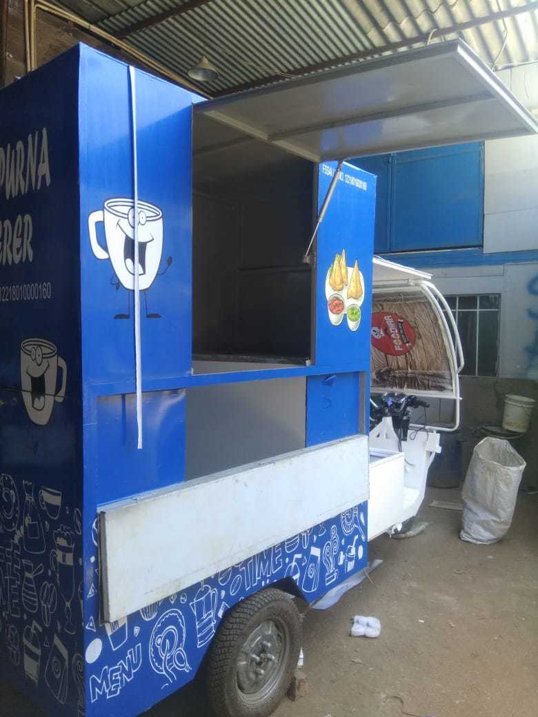 Tea Cart - Steel Material, Customizable Dimensions, Blue Color | Mobile, Durable, Compact, Easy Setup, Cost-effective, Attractive Design